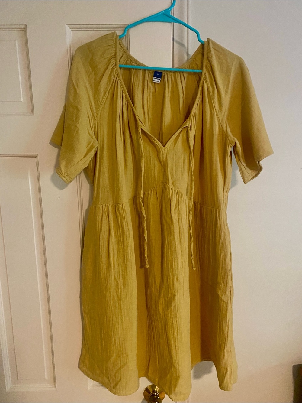 Old Navy Yellow Midi Dress with Tie Front